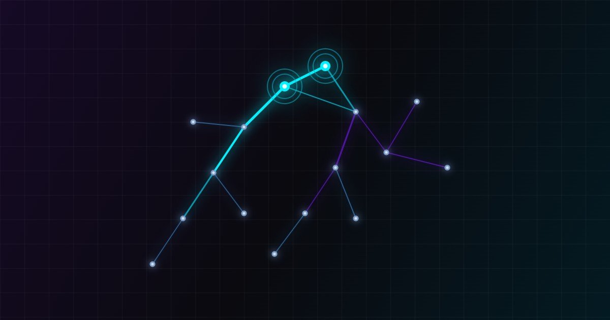 Abstract diagram of Nordic fibre routes converging on a Denmark server hub, drawn in neon cyan and purple on a dark background